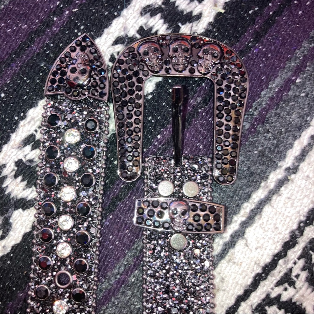 BB belt, Black Three Skulls